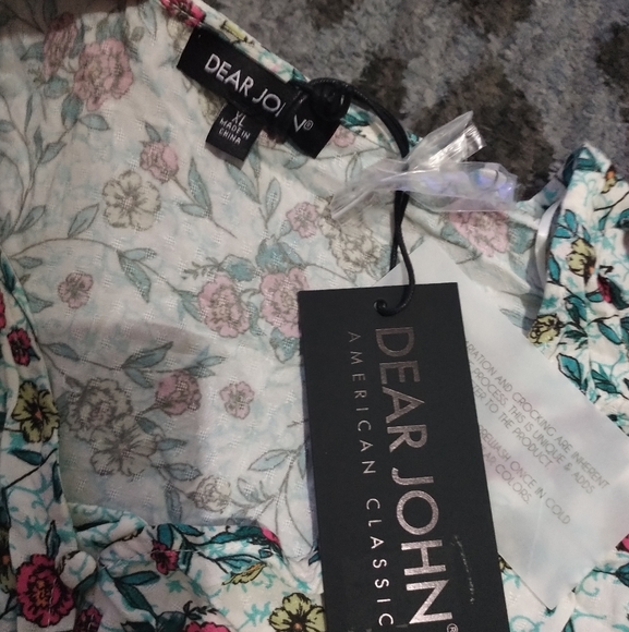 NWT Dear John Puff Sleeve Blouse sz XL - Picture 4 of 7